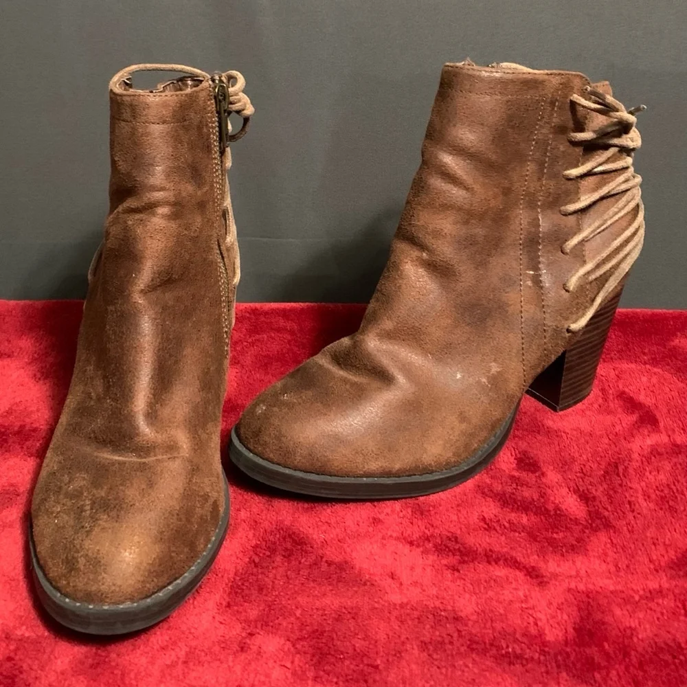 Women's JustFab Brown montey Ankle Boots Size 8